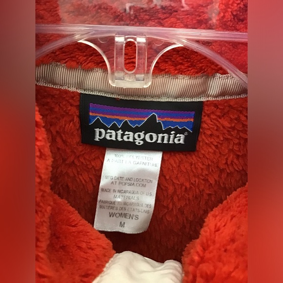 🏔Patagonia Re tool snap T fleece red pullover Red beige size M - Picture 6 of 11